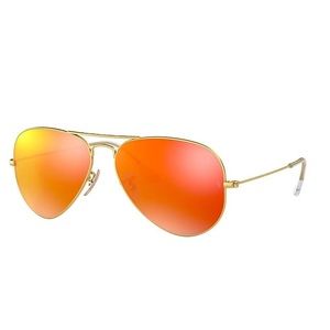 Ray-ban mirrored orange aviator flash lenses